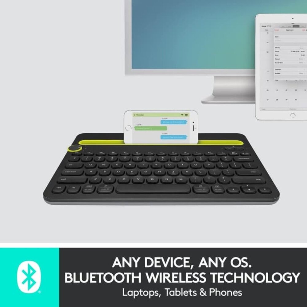 Logitech K480 Bluetooth Wireless Mini Multi-Device Keyboard NEW